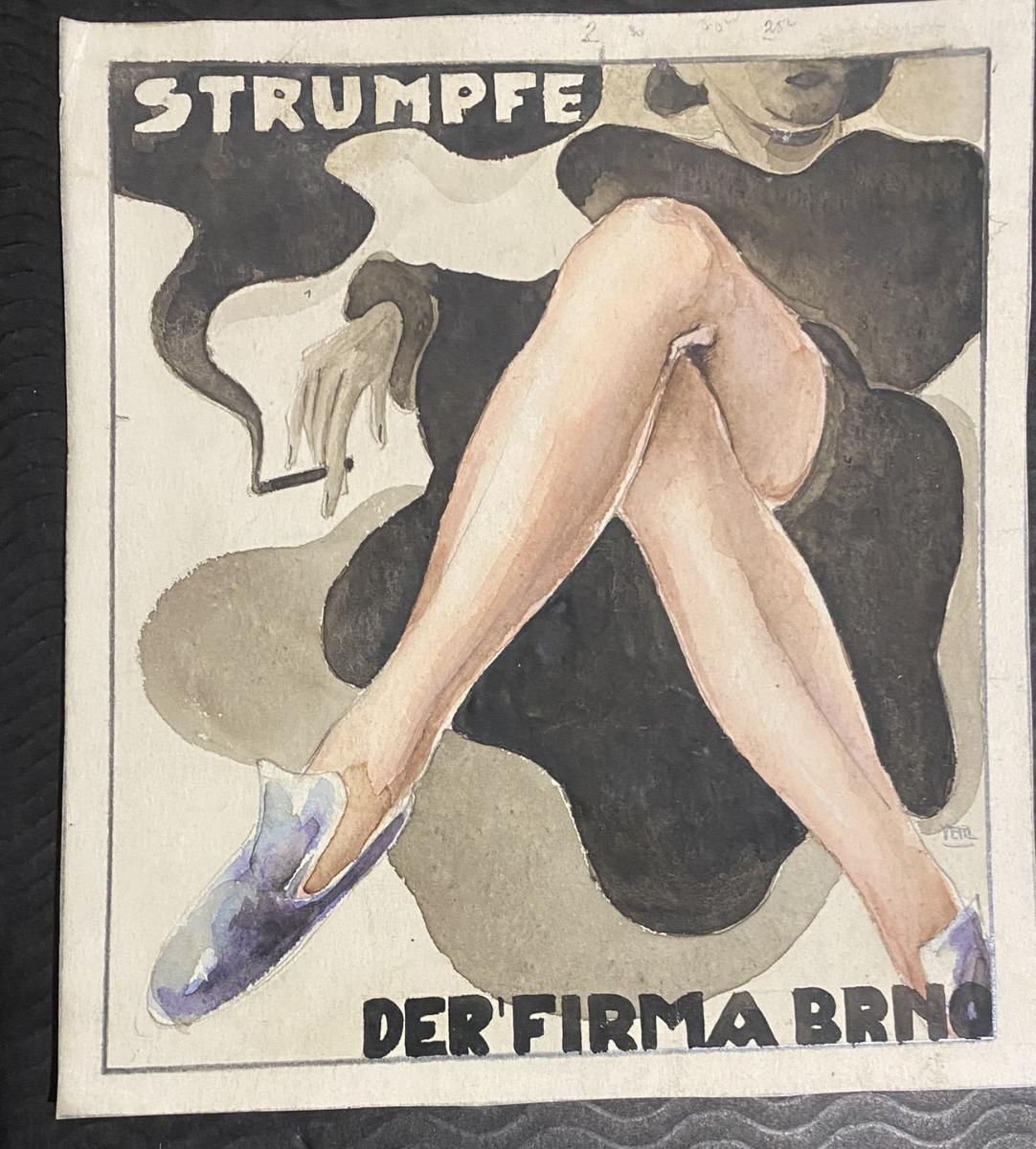 Hand-coloured advertising design